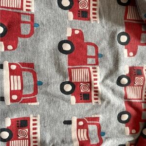Red and Gray Fire Truck Patterned Fabric